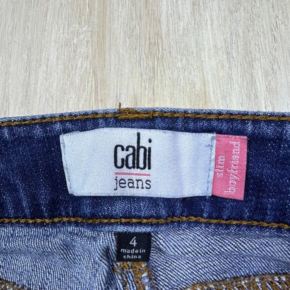 Cabi Slim Boyfriend Patchwork Medium Wash Mid Rise Denim Jeans 4 Style #3462 - Picture 12 of 16